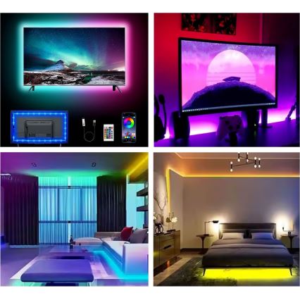 Fita LED Flexível com regulação LED/6W/5V USB 2 m + comando