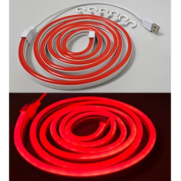 Fita LED Flexível NEON LED/5V USB 1,8 m vermelho