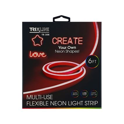 Fita LED Flexível NEON LED/5V USB 1,8 m vermelho