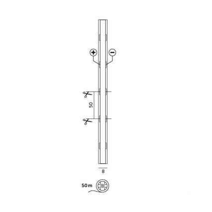 Fita LED TRAMO LED/500W/24V 50 m 3000K