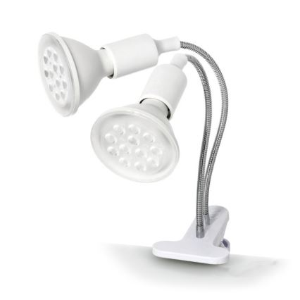 Flexível candeeiro de mesa com clipe para o cultivo de plantas PLANTY 2xE27/30W/230V branco