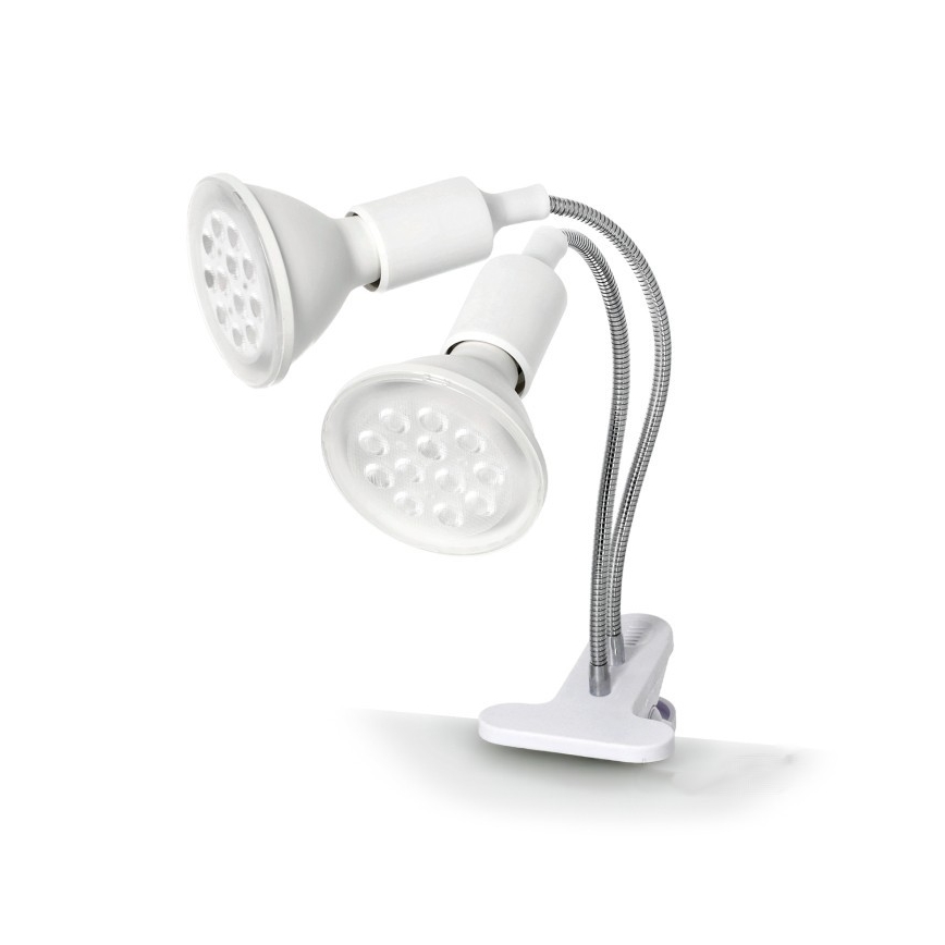 Flexível candeeiro de mesa com clipe para o cultivo de plantas PLANTY 2xE27/30W/230V branco