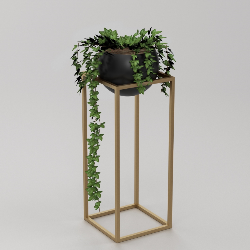 Floreira de metal  81,3x29 cm dourada