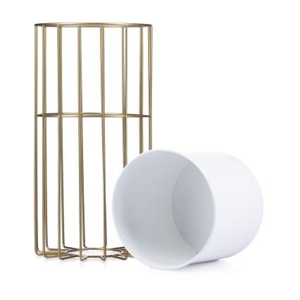 Floreira de metal LOFT 42x20 cm dourada/branco