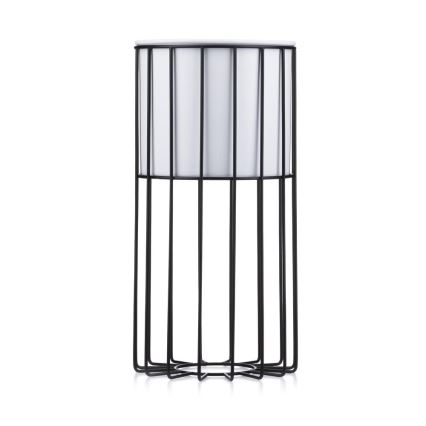 Floreira de metal LOFT 42x20 cm preto/branco