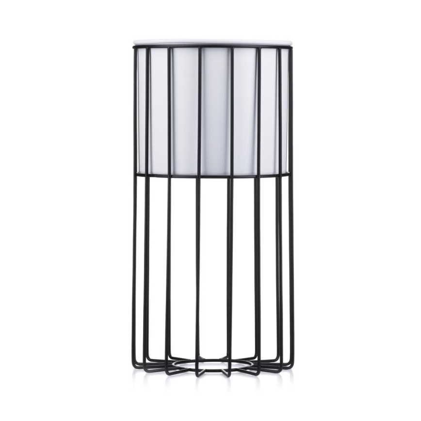 Floreira de metal LOFT 42x20 cm preto/branco