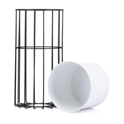 Floreira de metal LOFT 42x20 cm preto/branco