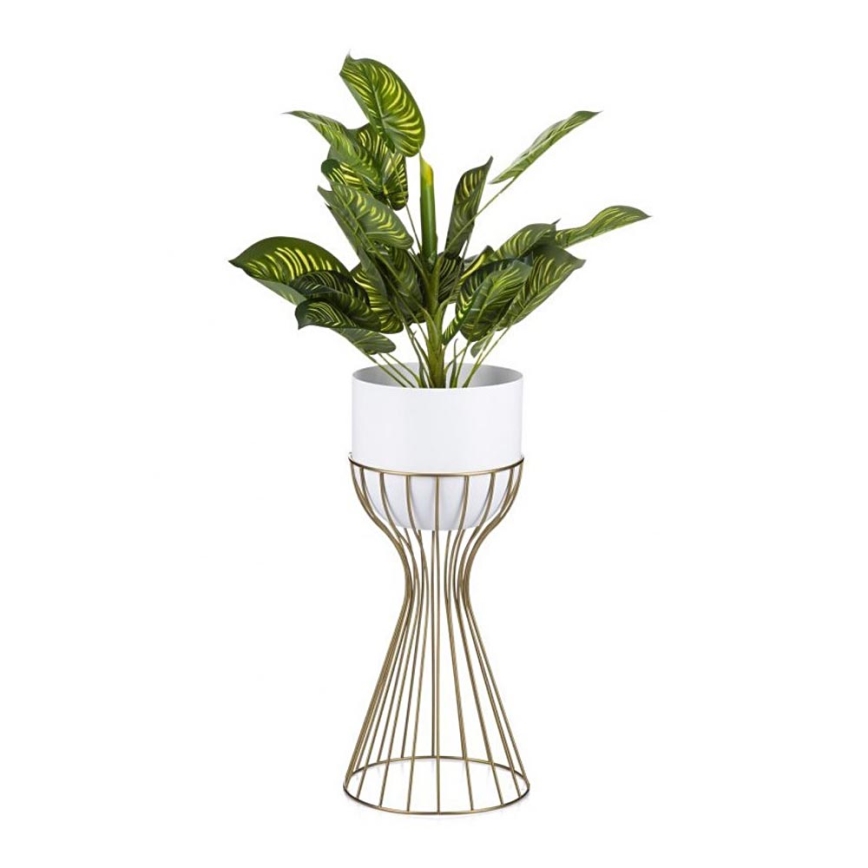 Floreira de metal LOFT 46x20 cm dourada/branco
