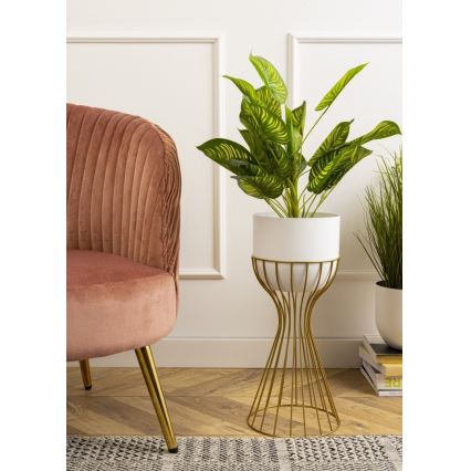 Floreira de metal LOFT 46x20 cm dourada/branco