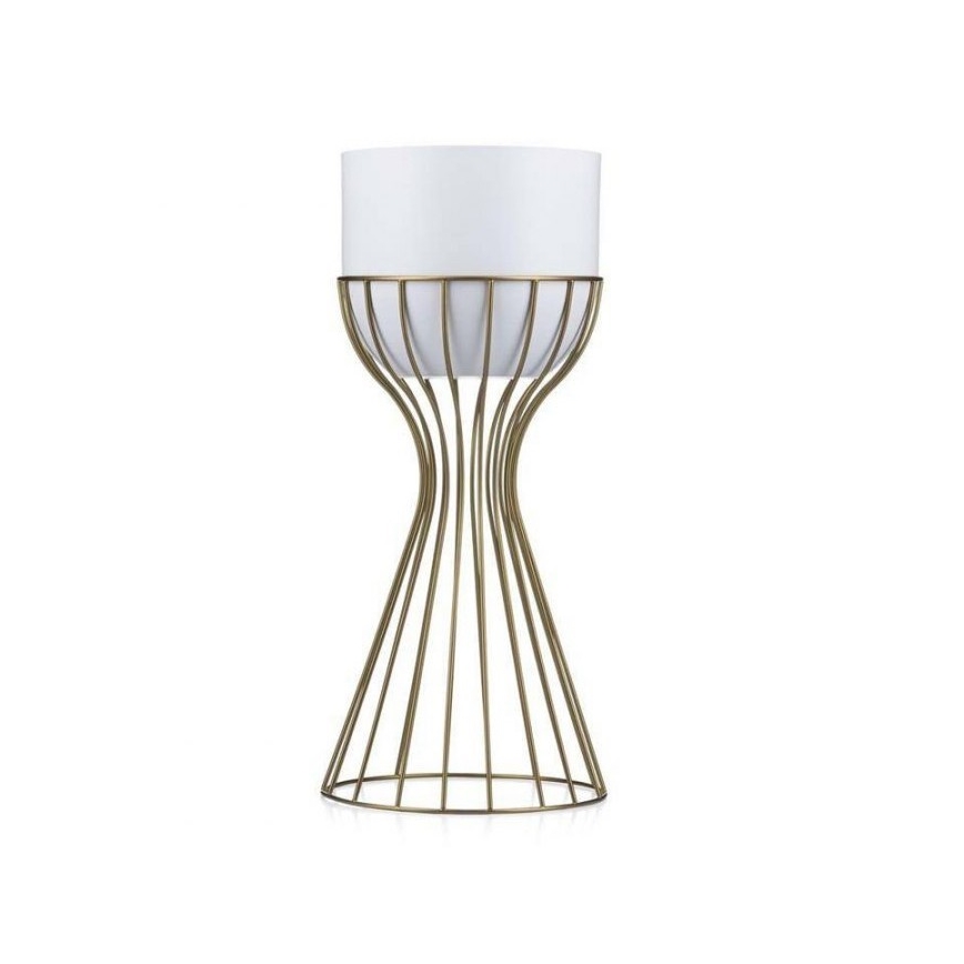 Floreira de metal LOFT 46x20 cm dourada/branco