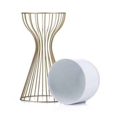 Floreira de metal LOFT 46x20 cm dourada/branco