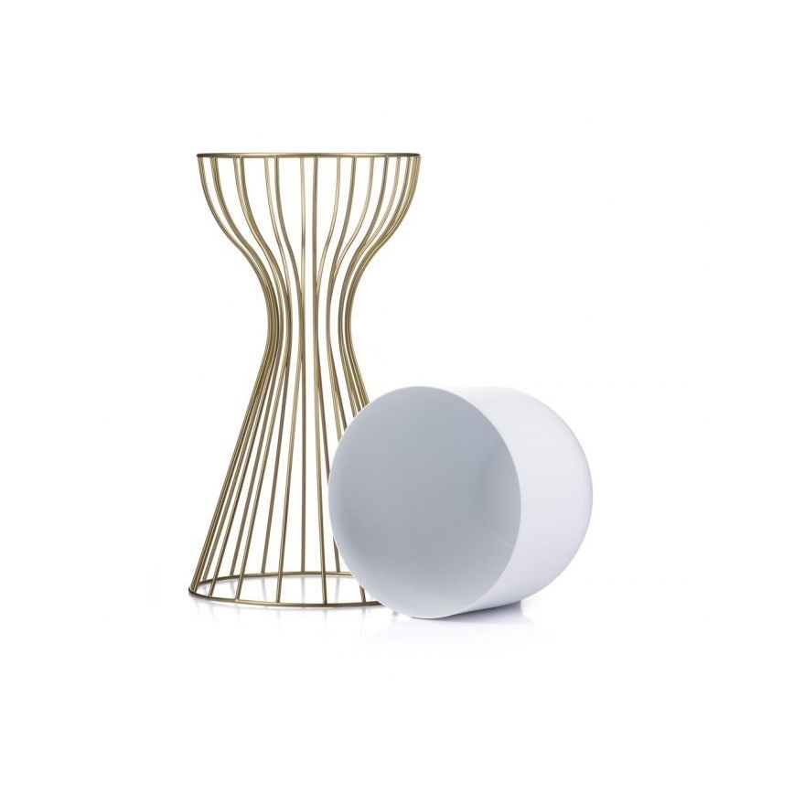 Floreira de metal LOFT 46x20 cm dourada/branco