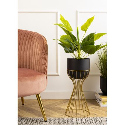 Floreira de metal LOFT 46x20 cm dourada/preto