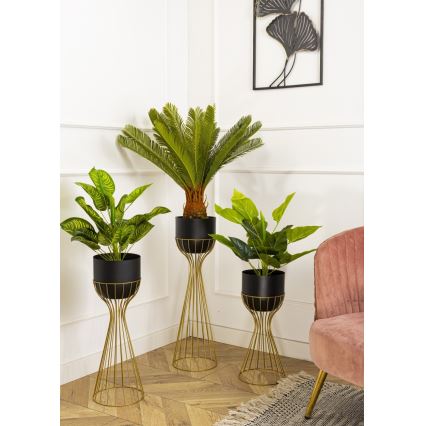 Floreira de metal LOFT 46x20 cm dourada/preto