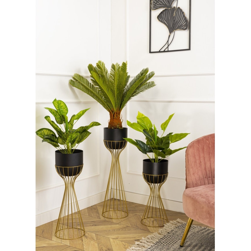 Floreira de metal LOFT 46x20 cm dourada/preto
