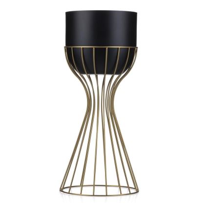 Floreira de metal LOFT 46x20 cm dourada/preto
