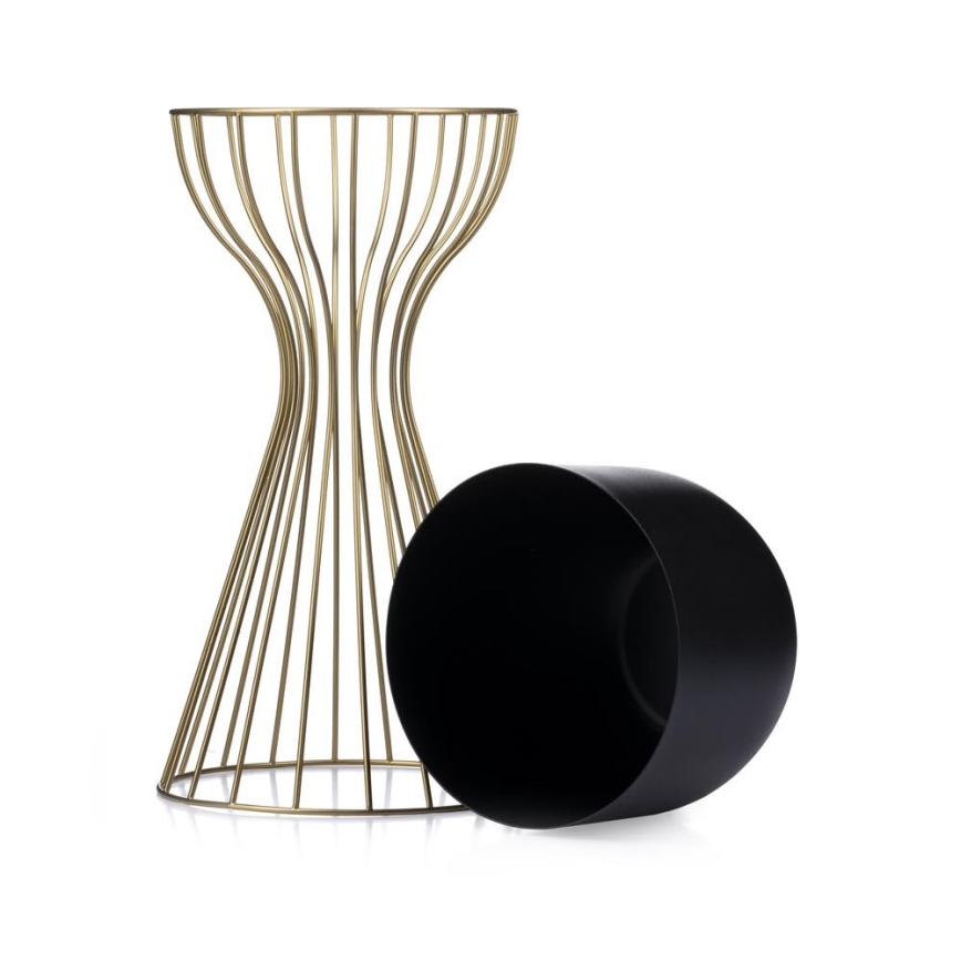 Floreira de metal LOFT 46x20 cm dourada/preto