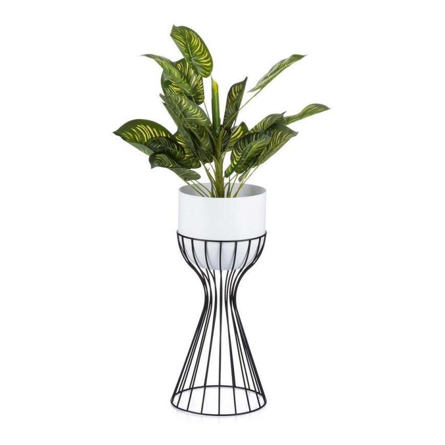Floreira de metal LOFT 46x20 cm preto/branco