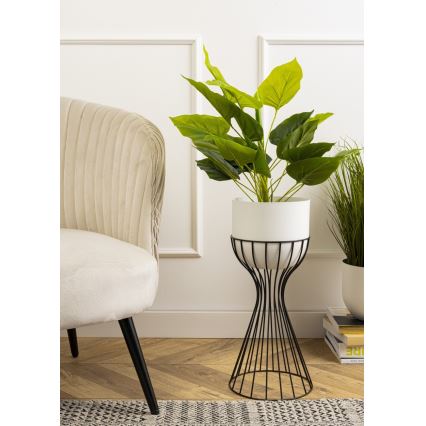 Floreira de metal LOFT 46x20 cm preto/branco