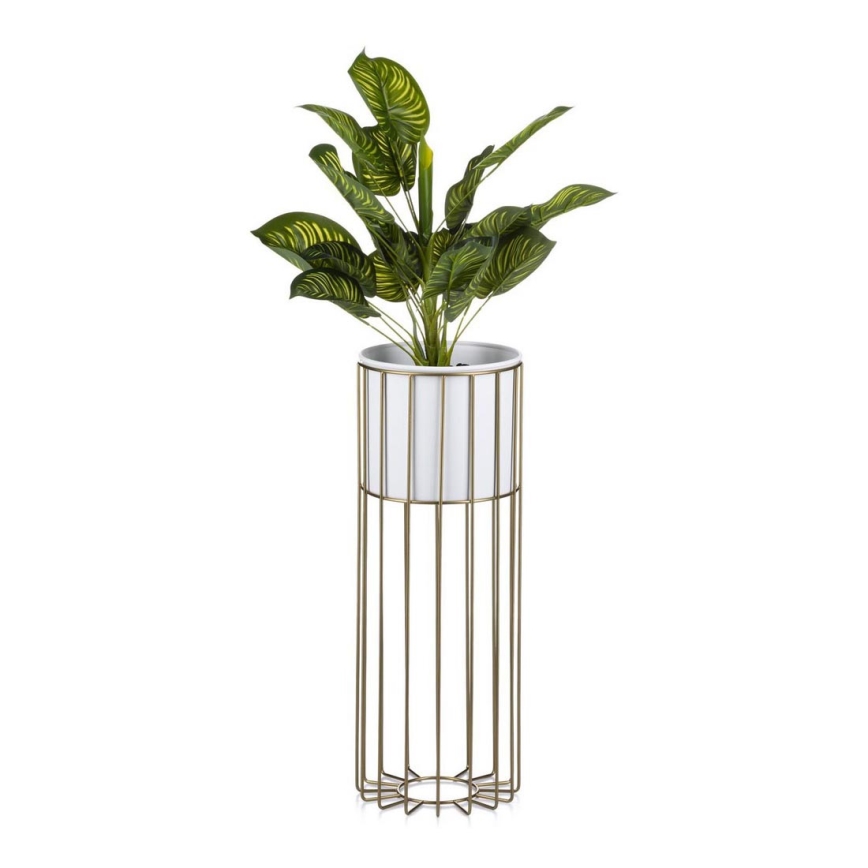 Floreira de metal LOFT 55x20 cm dourada/branco
