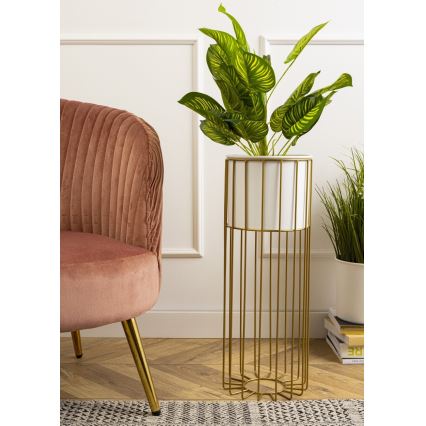 Floreira de metal LOFT 55x20 cm dourada/branco