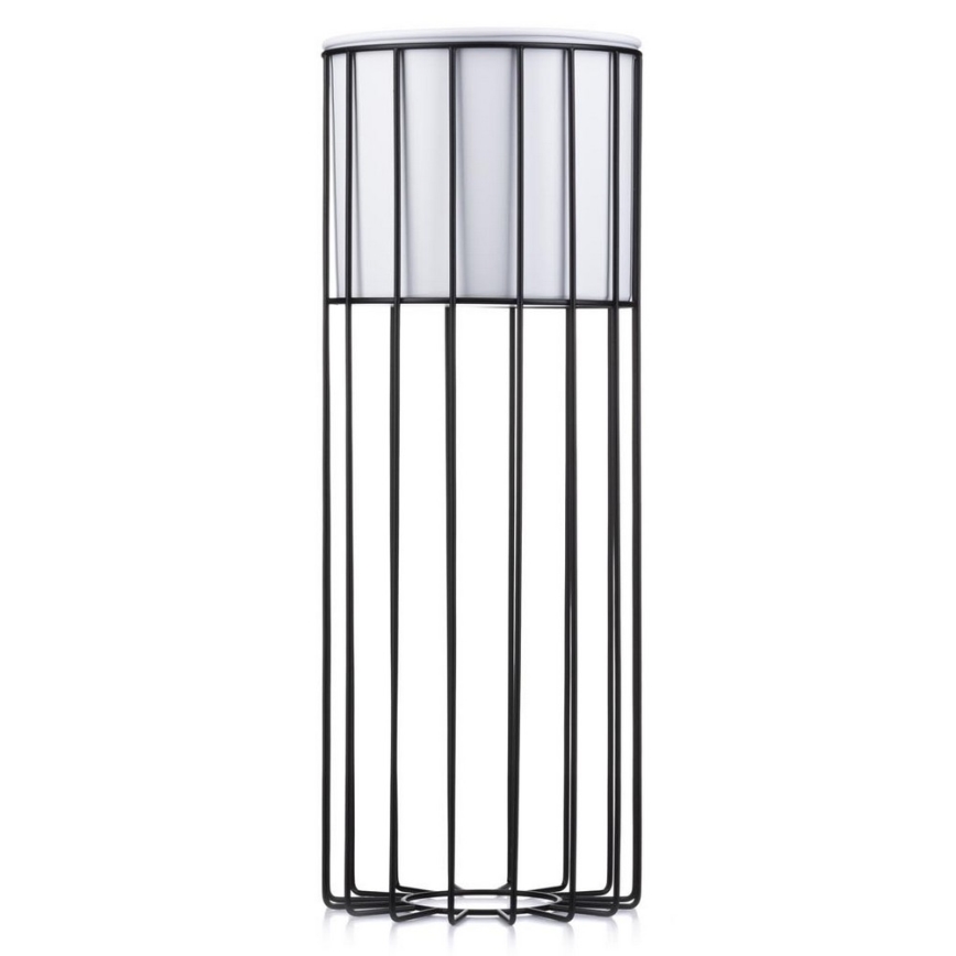 Floreira de metal LOFT 55x20 cm preto/branco
