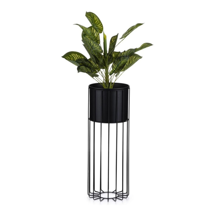 Floreira de metal LOFT 55x20 cm preto