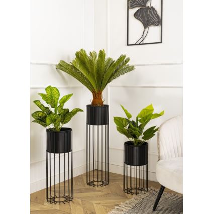 Floreira de metal LOFT 55x20 cm preto