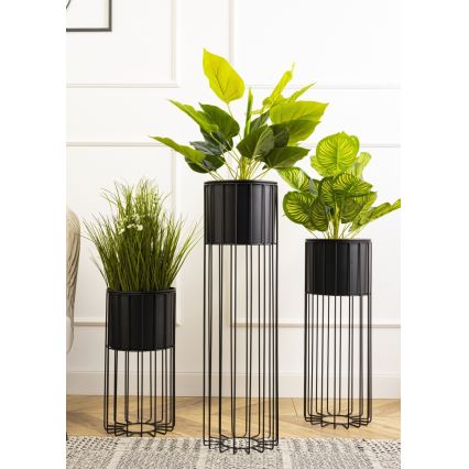 Floreira de metal LOFT 55x20 cm preto