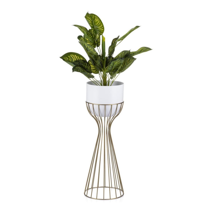 Floreira de metal LOFT 56x20 cm dourada/branco
