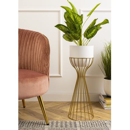 Floreira de metal LOFT 56x20 cm dourada/branco