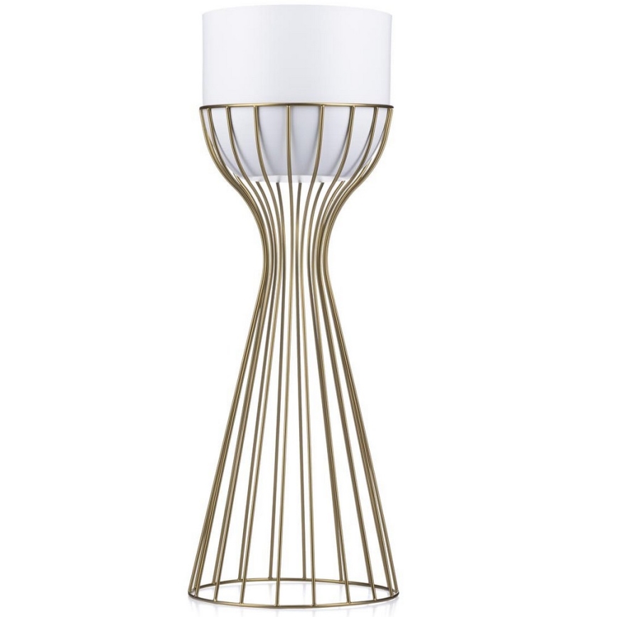 Floreira de metal LOFT 56x20 cm dourada/branco