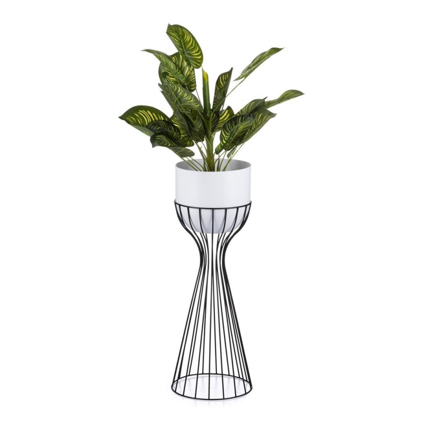 Floreira de metal LOFT 56x20 cm preto/branco