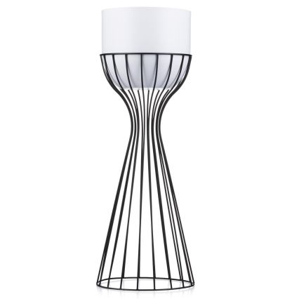 Floreira de metal LOFT 56x20 cm preto/branco