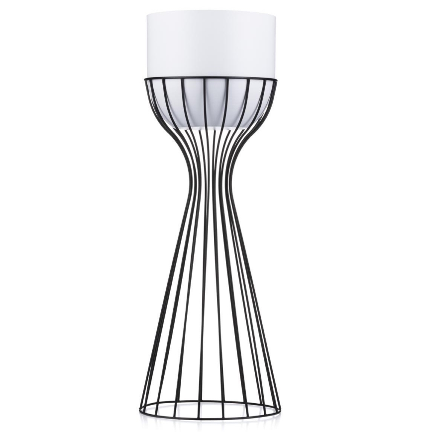 Floreira de metal LOFT 56x20 cm preto/branco