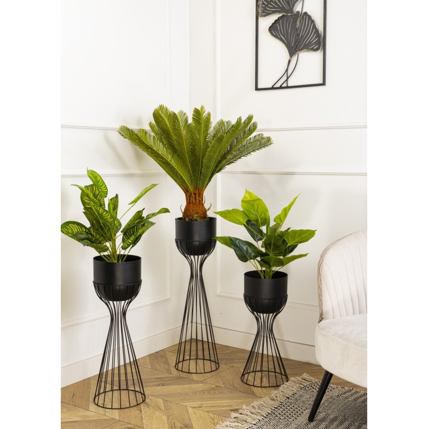 Floreira de metal LOFT 56x20 cm preto
