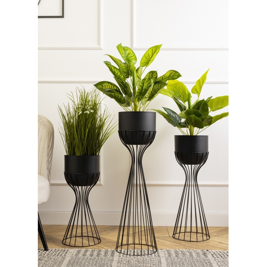 Floreira de metal LOFT 56x20 cm preto