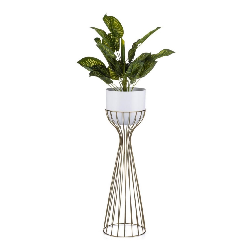 Floreira de metal LOFT 68x20 cm dourada/branco