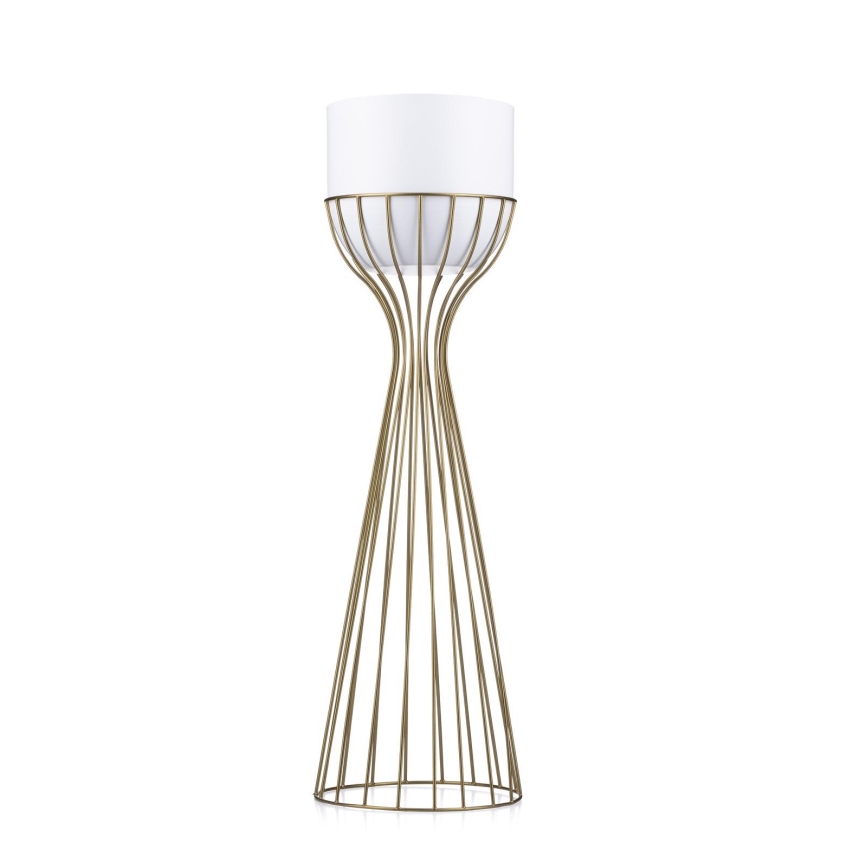 Floreira de metal LOFT 68x20 cm dourada/branco