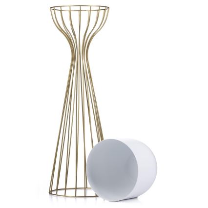Floreira de metal LOFT 68x20 cm dourada/branco