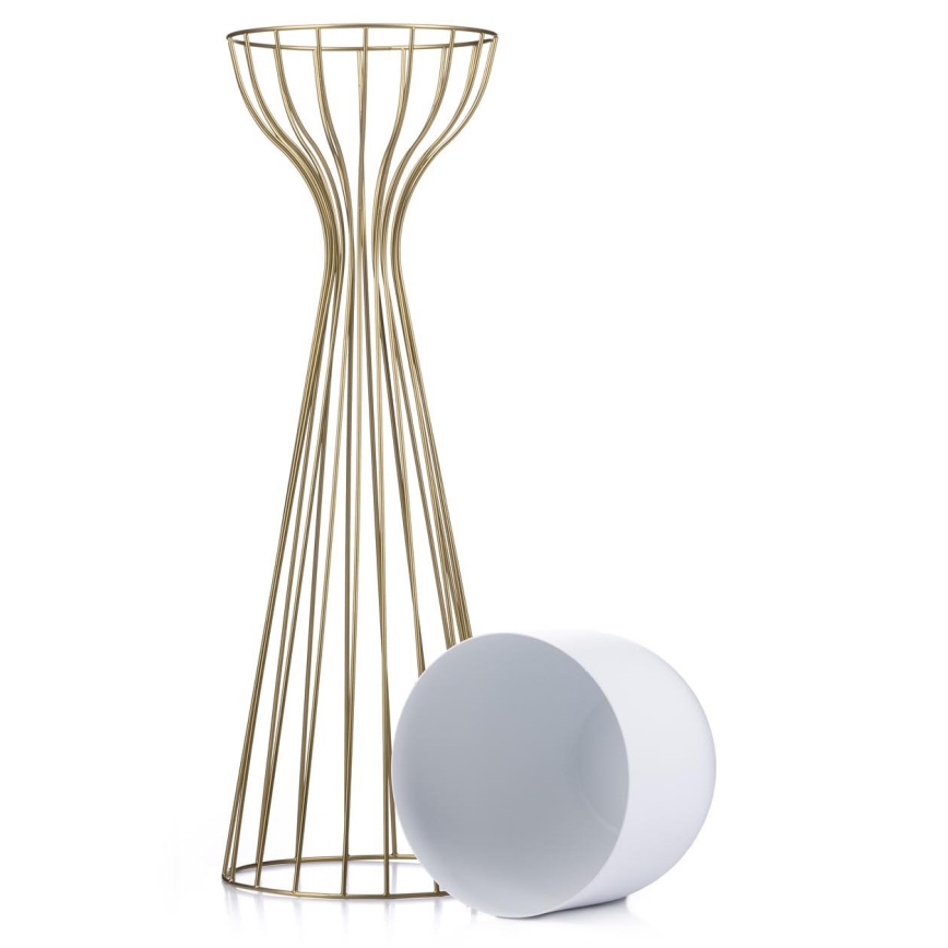 Floreira de metal LOFT 68x20 cm dourada/branco