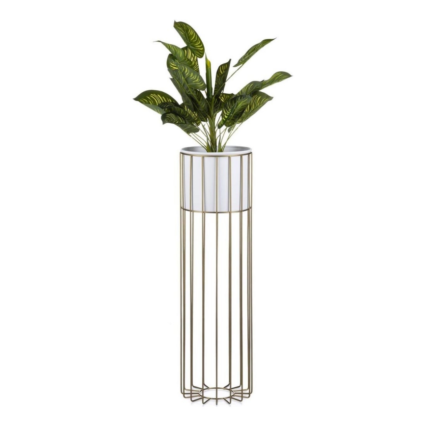 Floreira de metal LOFT 70x20 cm dourada/branco