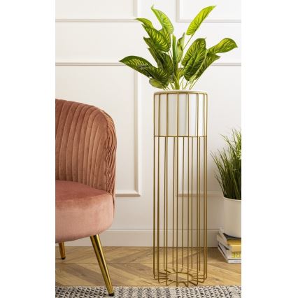 Floreira de metal LOFT 70x20 cm dourada/branco