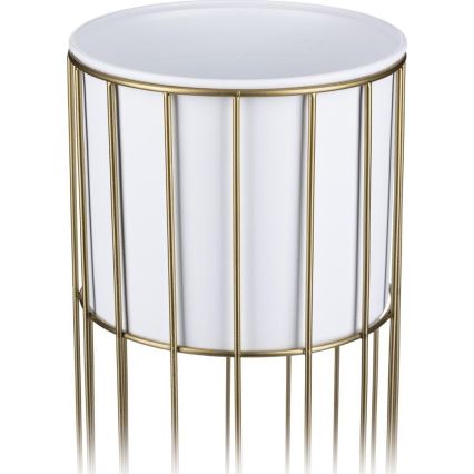 Floreira de metal LOFT 70x20 cm dourada/branco