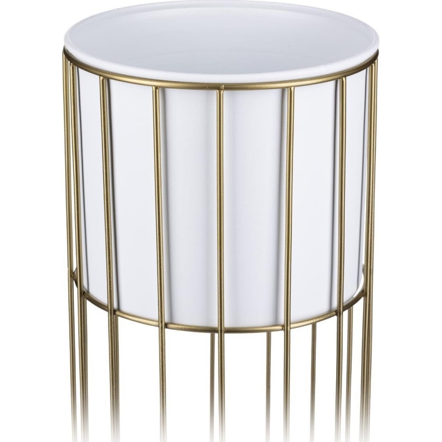 Floreira de metal LOFT 70x20 cm dourada/branco