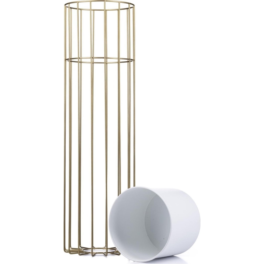 Floreira de metal LOFT 70x20 cm dourada/branco