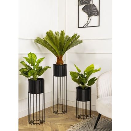 Floreira de metal LOFT 70x20 cm preto