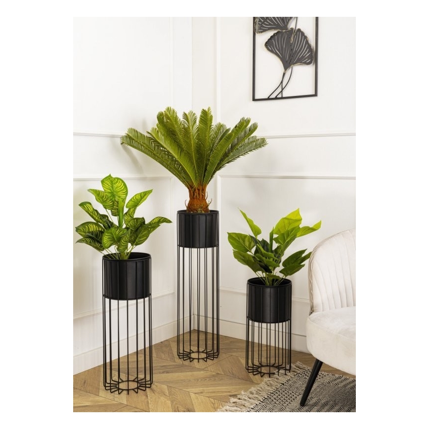 Floreira de metal LOFT 70x20 cm preto