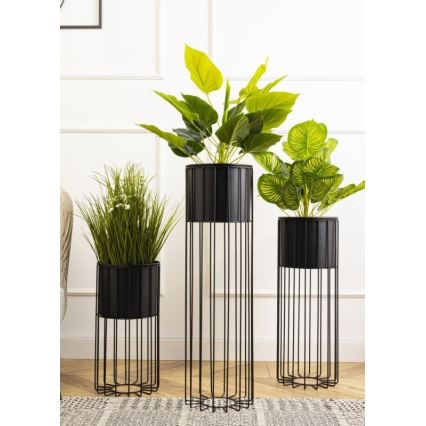 Floreira de metal LOFT 70x20 cm preto