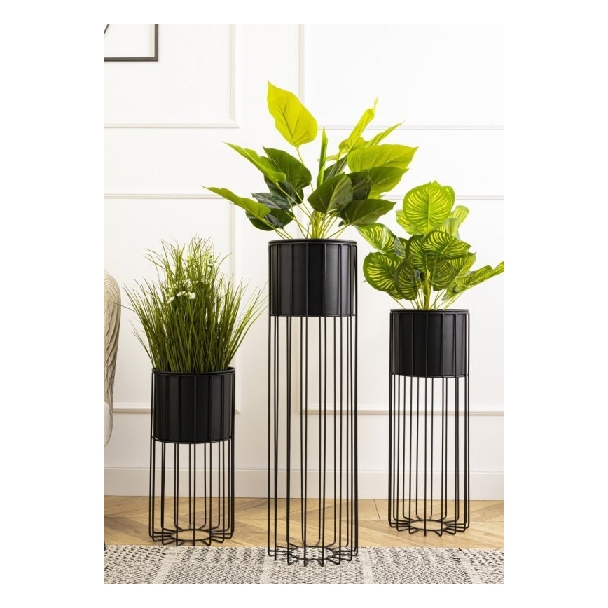 Floreira de metal LOFT 70x20 cm preto